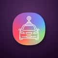 Smart car in front view app icon Royalty Free Stock Photo