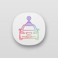 Smart car in front view app icon