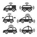 Smart Car Icon Set Royalty Free Stock Photo