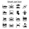 Smart car icons set Royalty Free Stock Photo