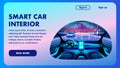 Smart Car Interior. Future Vector Design Banner. Royalty Free Stock Photo