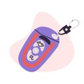 Smart car key, flat vector modern illustration in trendy colors, isolated on a white background Royalty Free Stock Photo