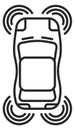 Smart car linear icon. Driveless transport technology Royalty Free Stock Photo
