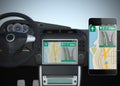 Smart car navigation interface in original design Royalty Free Stock Photo