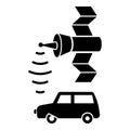 Smart car satellite connection icon, simple style