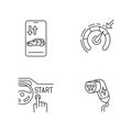 Smart car technologies linear icons set