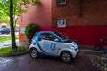 A Smart of the carsharing company 'car2go' Hamburgs grosse freiheit Royalty Free Stock Photo