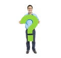 Smart Casual Man Holding Question Mark Royalty Free Stock Photo