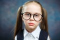 Smart Caucasian School Girl Close-up Portrait