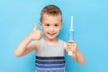 Smart child thumb up with electrical toothbrush