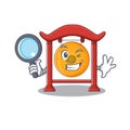 Smart chinese gong Scroll Detective cartoon character design