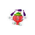 Smart chinese lampion cartoon character design playing Juggling