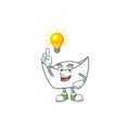 Smart chinese white ingot cartoon character has an idea