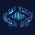 Smart city analysis interface, emphasizing data visualization and Royalty Free Stock Photo