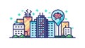 Smart City Brain Icon Vector, Urban Intelligence Technology, vector design Generative AI Royalty Free Stock Photo