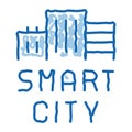 smart city buildings doodle icon hand drawn illustration Royalty Free Stock Photo