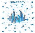 Smart city concept and internet of things Royalty Free Stock Photo