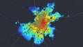 Smart City Data Visualization Heatmap Royalty Free Stock Photo