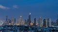 Smart city. Financial district and skyscraper buildings. Bangkok Royalty Free Stock Photo