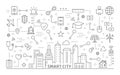 Smart city icons set. Royalty Free Stock Photo