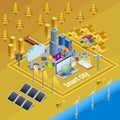 Smart City Internet Infrastructure Isometric Poster Royalty Free Stock Photo