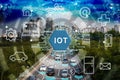 Smart city and internet of things, wireless communication network, abstract image visual. Royalty Free Stock Photo