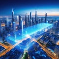 Smart city and IoT of Modern Blue city information and communication