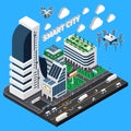 Smart City Isometric Composition Royalty Free Stock Photo