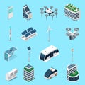 Smart City Isometric Icons Set Royalty Free Stock Photo