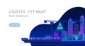 Smart city landscape with infographic elements.Vector illustration