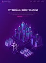 Smart city renewable energy solutions web banner Royalty Free Stock Photo