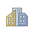 Smart city RGB color icon Royalty Free Stock Photo