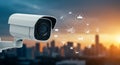 Smart City Security Camera System Advanced surveillance technology protecting urban areas integrating data analytics