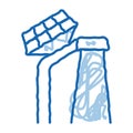 smart city solar battery doodle icon hand drawn illustration Royalty Free Stock Photo
