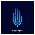 Smart City Tech Logo Vector. City Net Logo Concept Vector. Wifi House Vector Logo