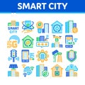 Smart City Technology Collection Icons Set Vector Royalty Free Stock Photo