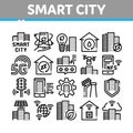 Smart City Technology Collection Icons Set Vector Royalty Free Stock Photo