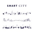 Smart city technology. Futuristic technology. Vector Simple, Minimal, Outline illustration