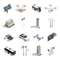 Smart City Technology Isometric Icons Set Royalty Free Stock Photo