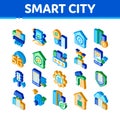 Smart City Technology Isometric Icons Set Vector Royalty Free Stock Photo