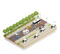 Smart City Traffic Isometric  Composition Royalty Free Stock Photo