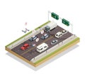 Smart City Traffic Isometric  Composition Royalty Free Stock Photo