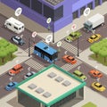 Smart City Traffic Isometric Composition