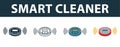 Smart Cleaner icon set. Premium symbol in different styles from smart devices icons collection. Creative smart cleaner icon filled