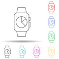 smart clock with a schedule multi color style icon. Simple thin line, outline vector of web icons for ui and ux, website or mobile Royalty Free Stock Photo