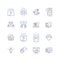 Smart computer line icons collection. Efficient, Intelligent, Innovative, Advanced, Foresighted, Futuristic, Automated