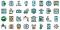 Smart consumption icons set vector flat