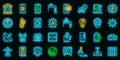 Smart consumption icons set vector neon