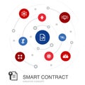 Smart Contract colored circle concept