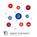 Smart Contract colored circle concept Royalty Free Stock Photo